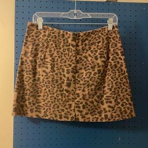 Leopard print mini skirt